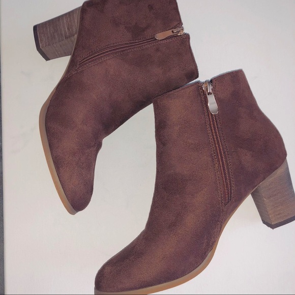 Boston Design Studio Brown Suede Ankle Boots - Picture 2 of 7